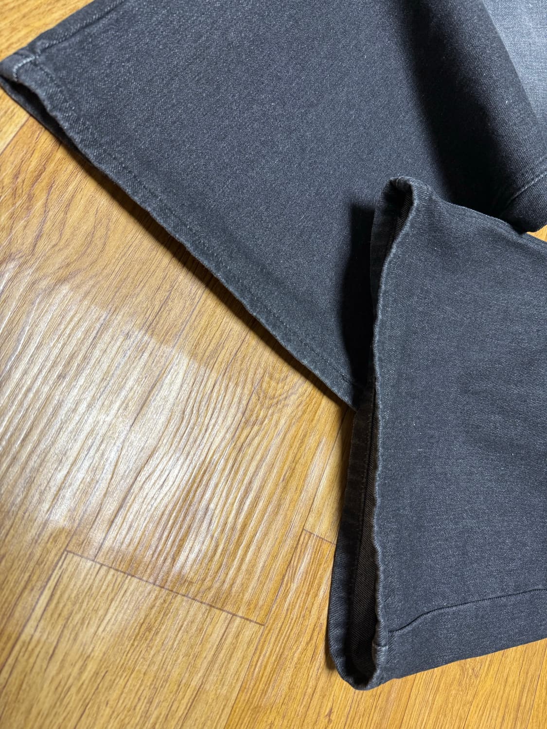 디엔에스알 와이드 플레어 데님 팬츠 블랙 (XL,새상품) 상품이미지4