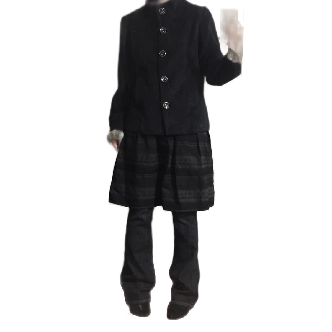 wool jacket with polka dot linin 상품이미지4