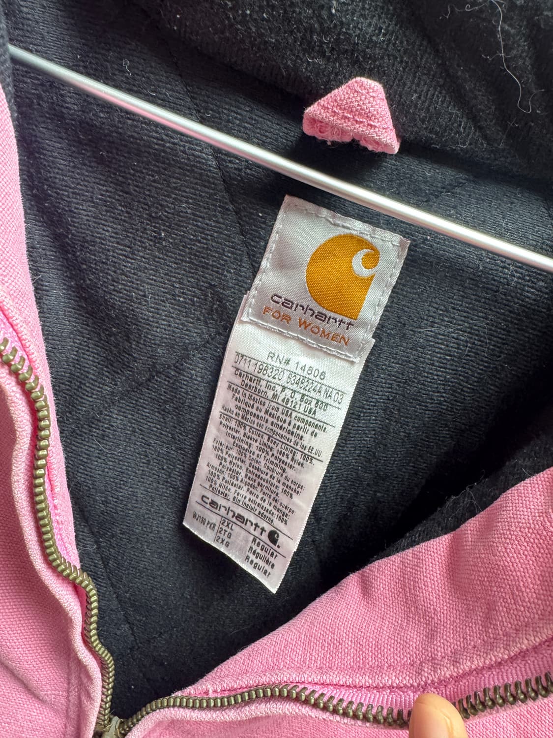 칼하트 베이비핑크 후드워크자켓 상품이미지3