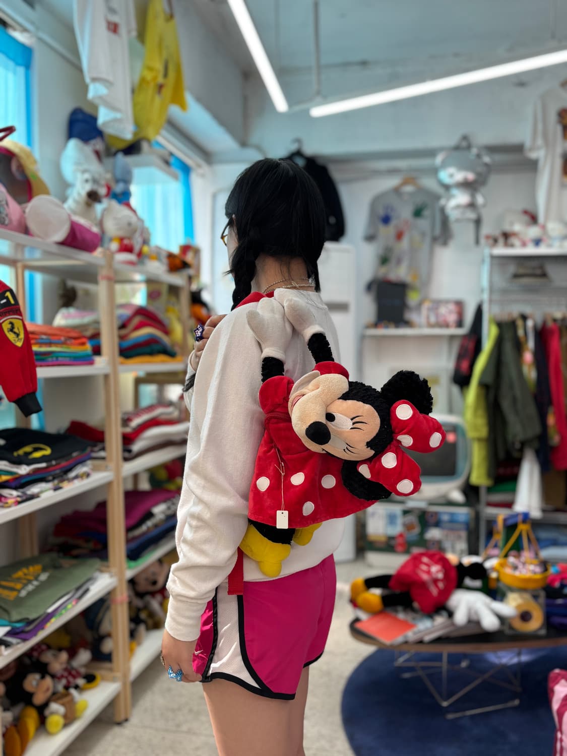 Vintage Minnie Mouse Plush Doll Backpack 상품이미지1
