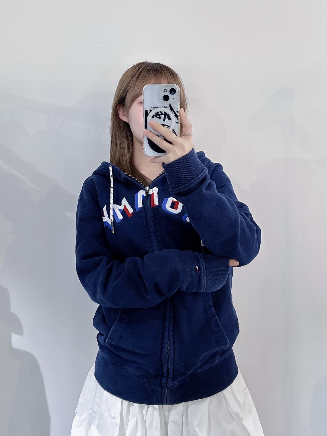 타미힐피거 빅로고 네이비 후드집업 상품이미지1