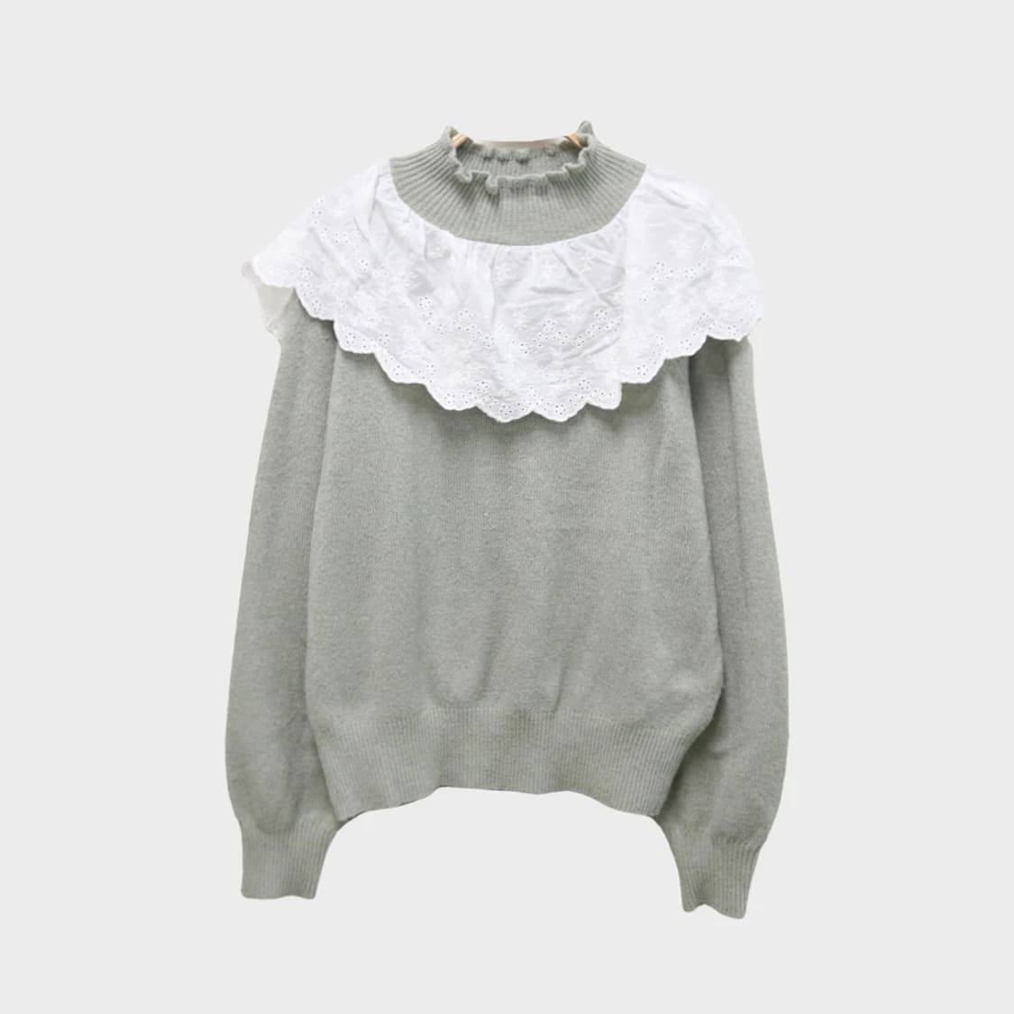 EARTH MUSIC 히메갸루 레이스 넥 니트 61214 상품이미지1