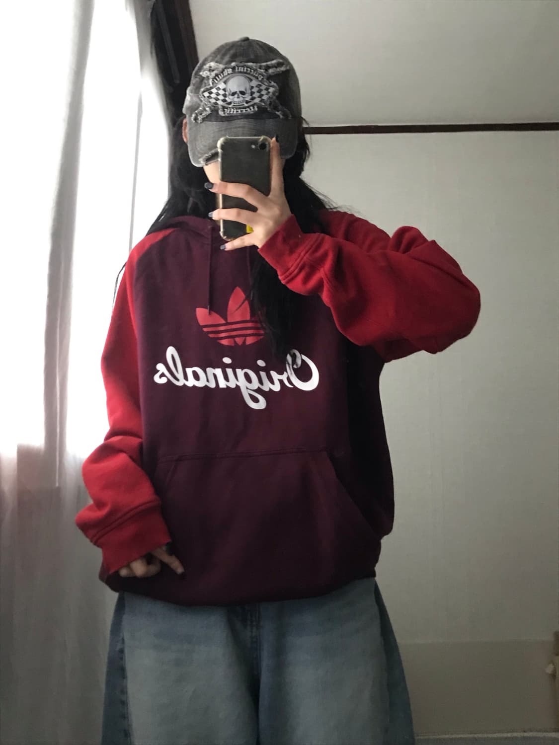 아디다스 버건디 나그랑 후드티 상품이미지2