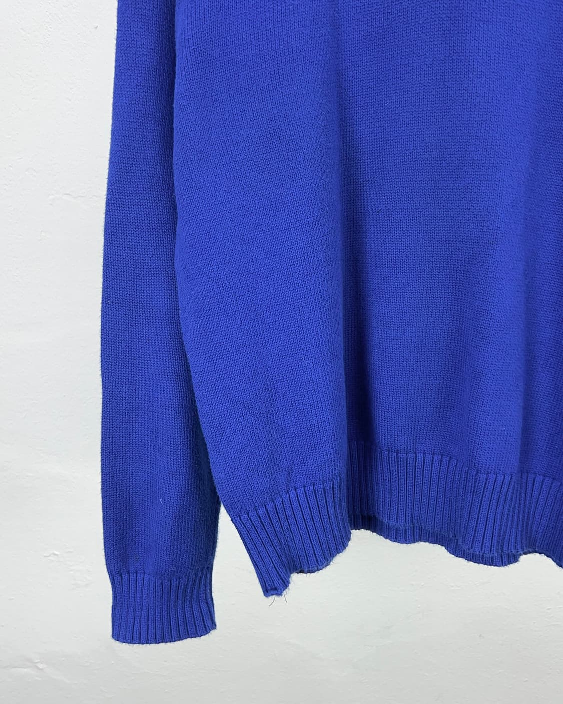 폴로 랄프로렌 로얄 블루 하프 코튼 집업 니트 스웨터 상품이미지4