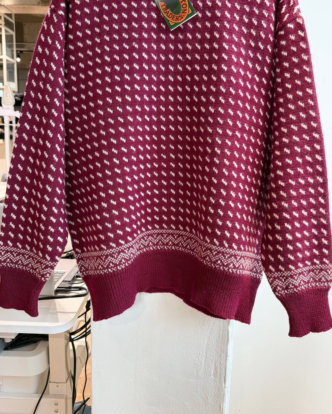 보스턴 트레이더스 딥 핑크 버드아이 패턴 울 니트  상품이미지6