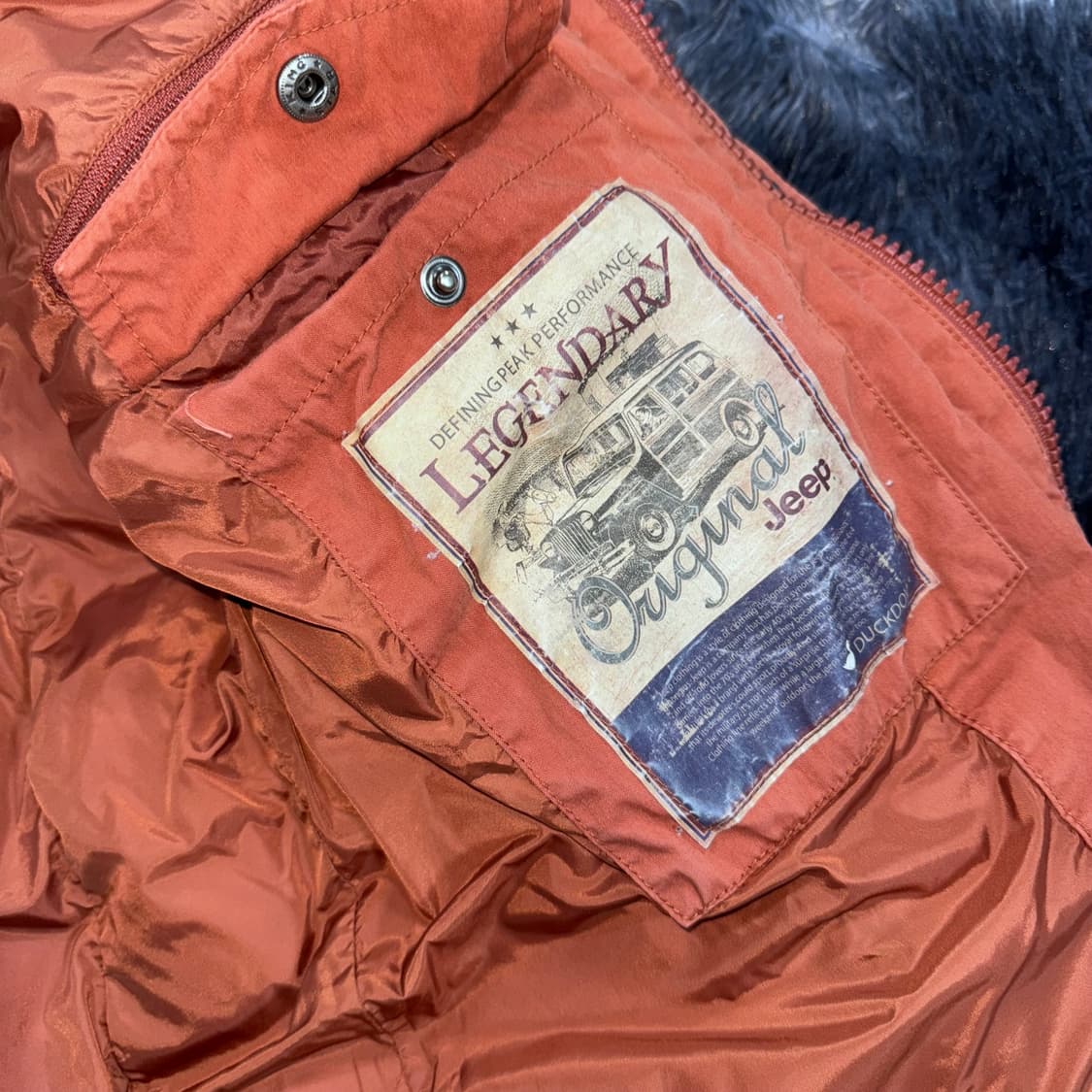 투티/0092 jeep 오렌지 브라운 후드 패딩  상품이미지6