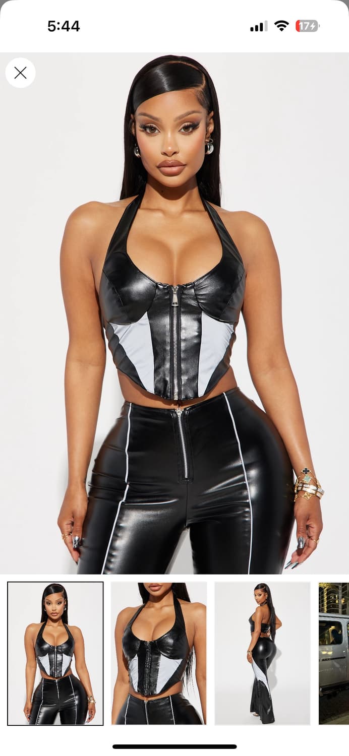 Fashion nova 패셔노바 레더 나시 팬츠 세트  상품이미지2