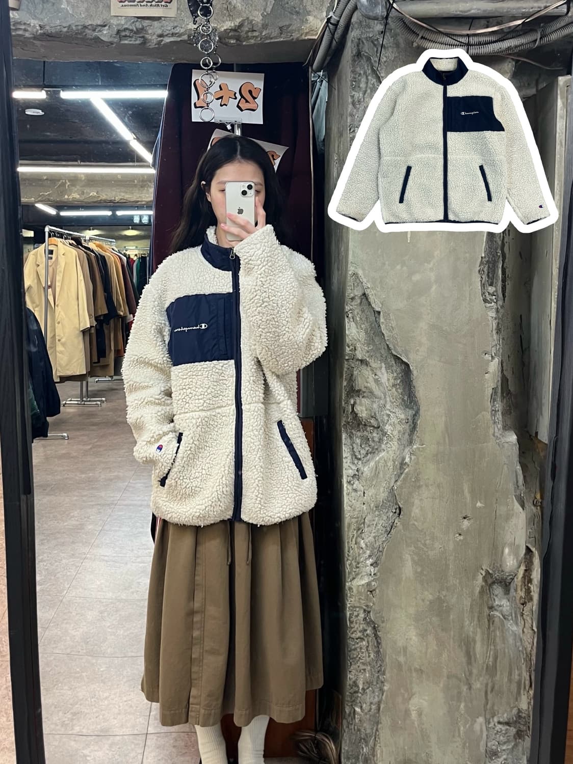 챔피온 플리스 자켓 아이보리 XL #csz3503 상품이미지1