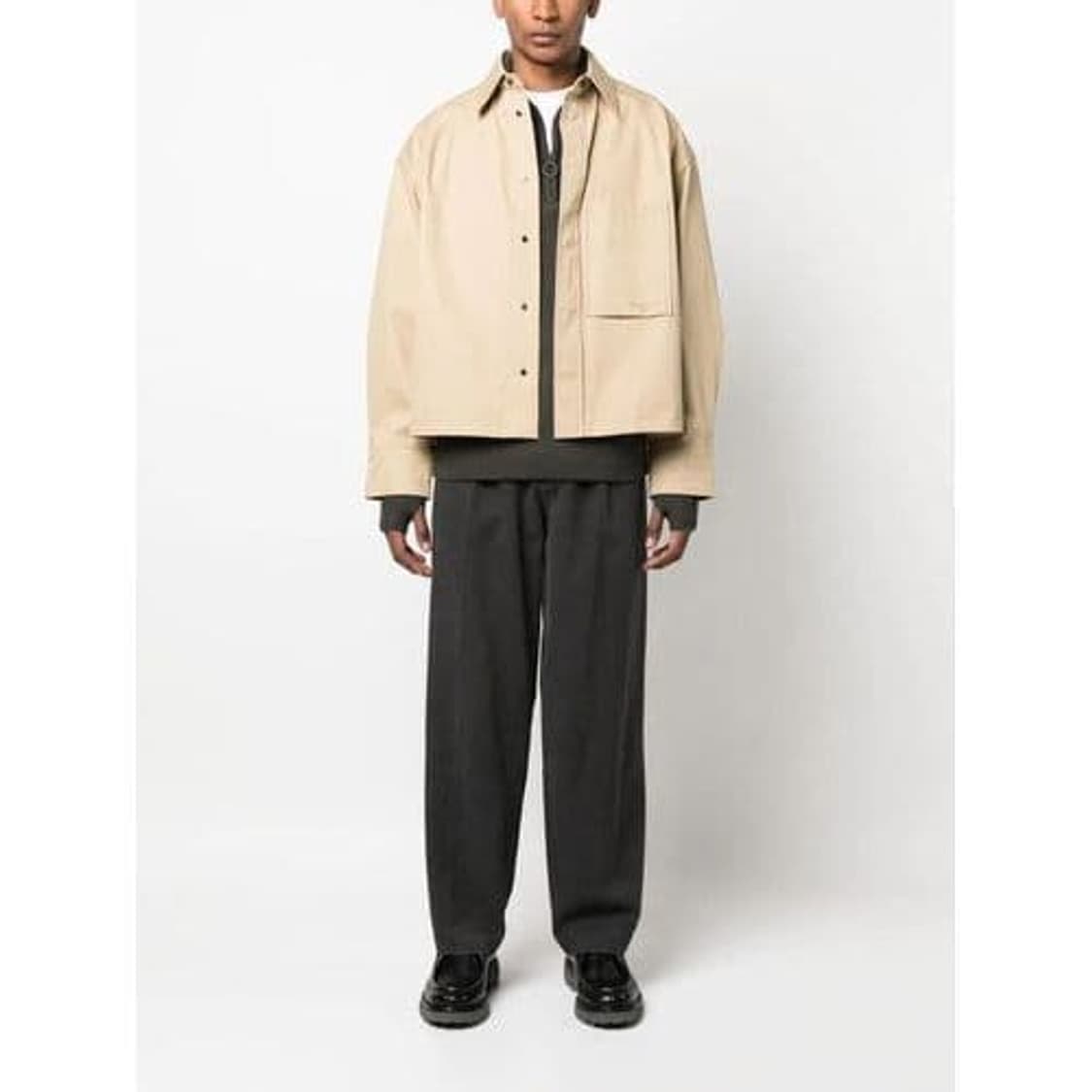 [새제품]52 우영미 자켓 크롭자켓 베이지 숏자켓 셔츠자켓 블루종 상품이미지3