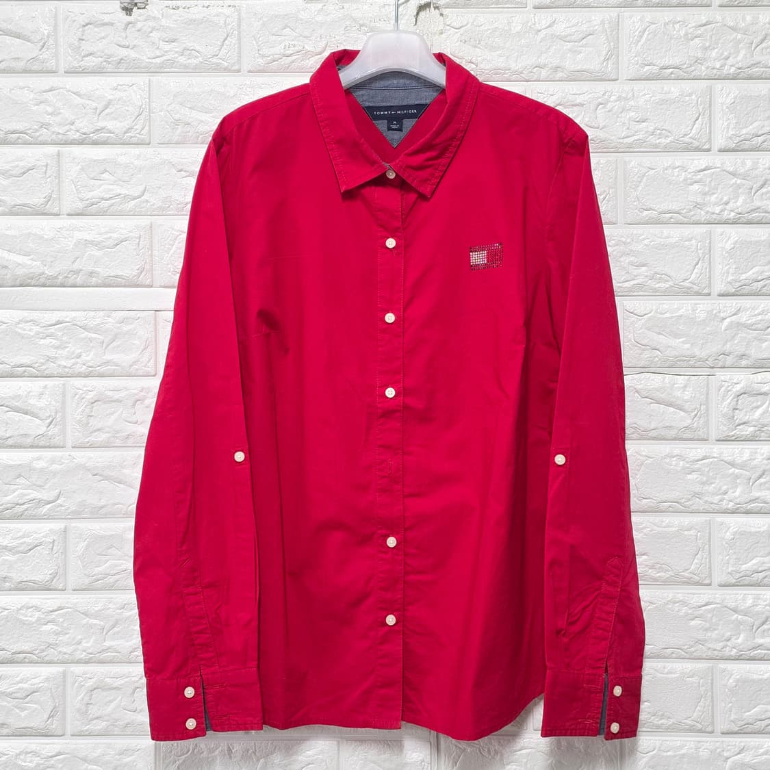 택포// 타미힐피거 레드 셔츠 M 상품이미지1