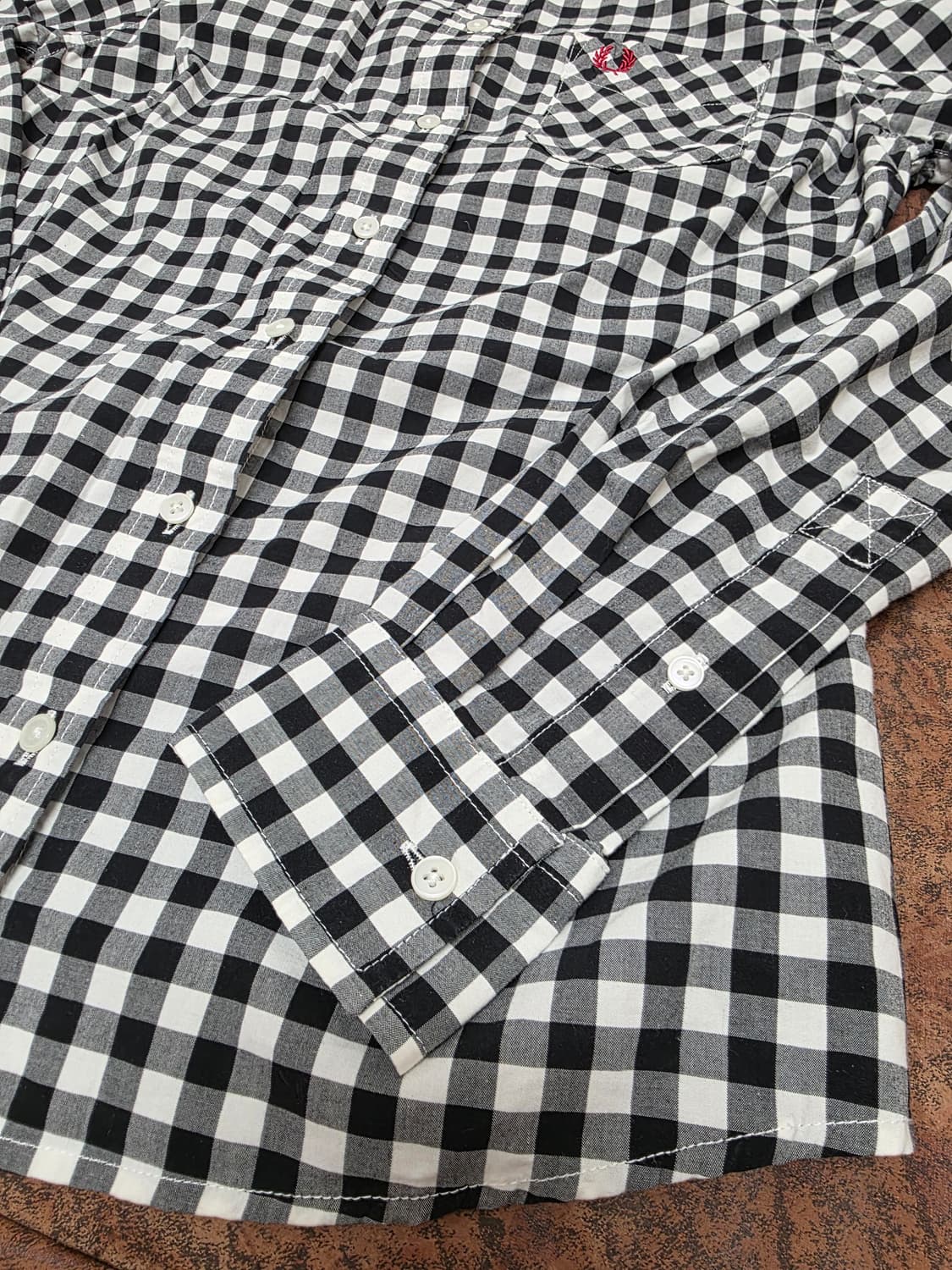 프레드페리 여성 깅엄 체크 셔츠 S 상품이미지5