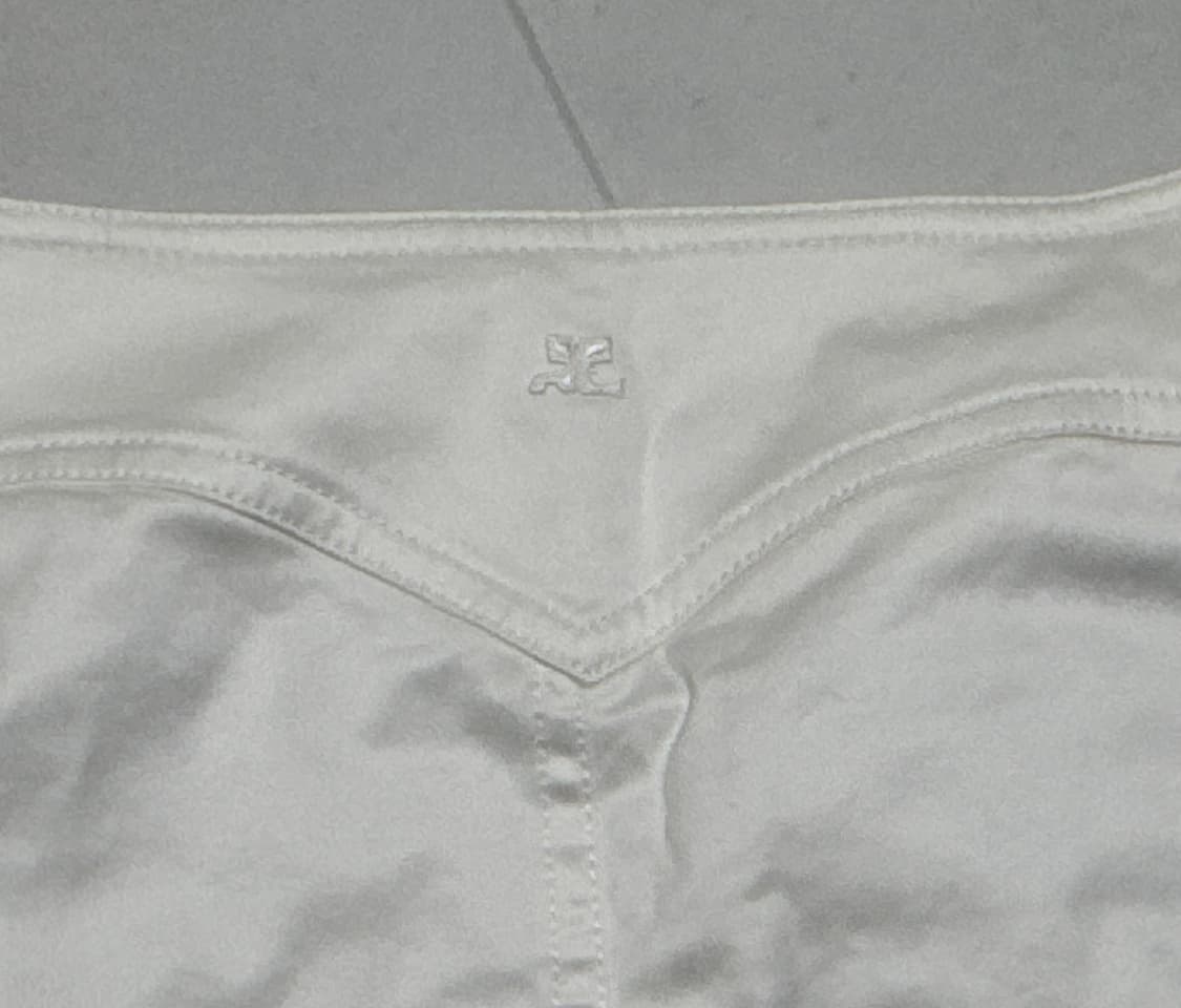 꾸레쥬 화이트 미디 스커트 상품이미지2