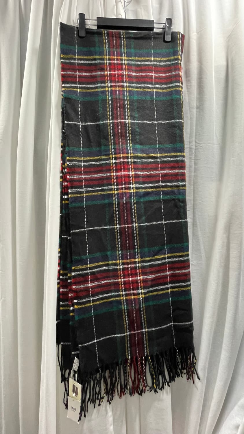 koe/ 체크 머플러 블랙/ 프리 상품이미지1