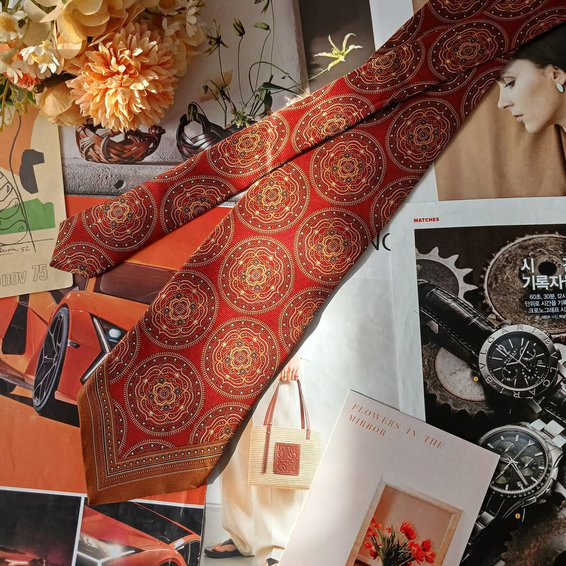 지안프랑코 페레 실크 메달리온 넥타이 9.5cm A+등급 A19675 상품이미지4