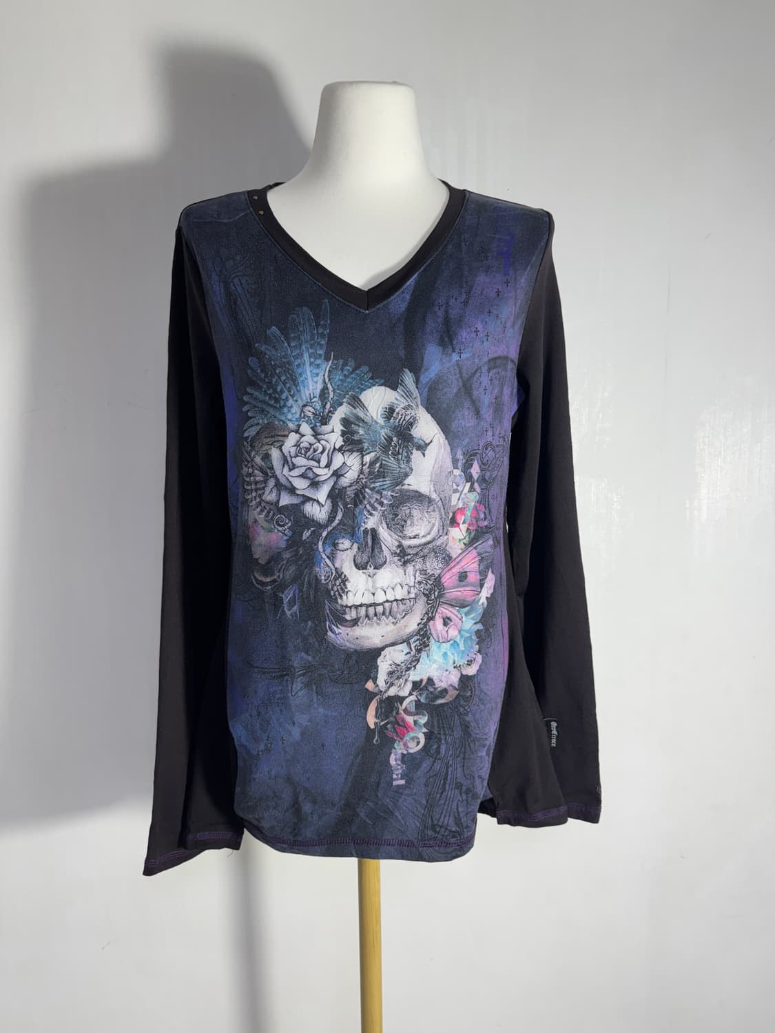 Ozz croce 스컬 프린트 롱슬리브 y2k 고딕 오즈온 상품이미지2