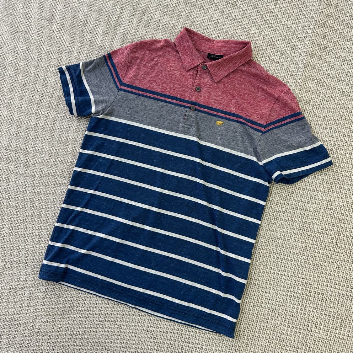 100 헤지스 스트라이프 배색 반팔 0413D 상품이미지1