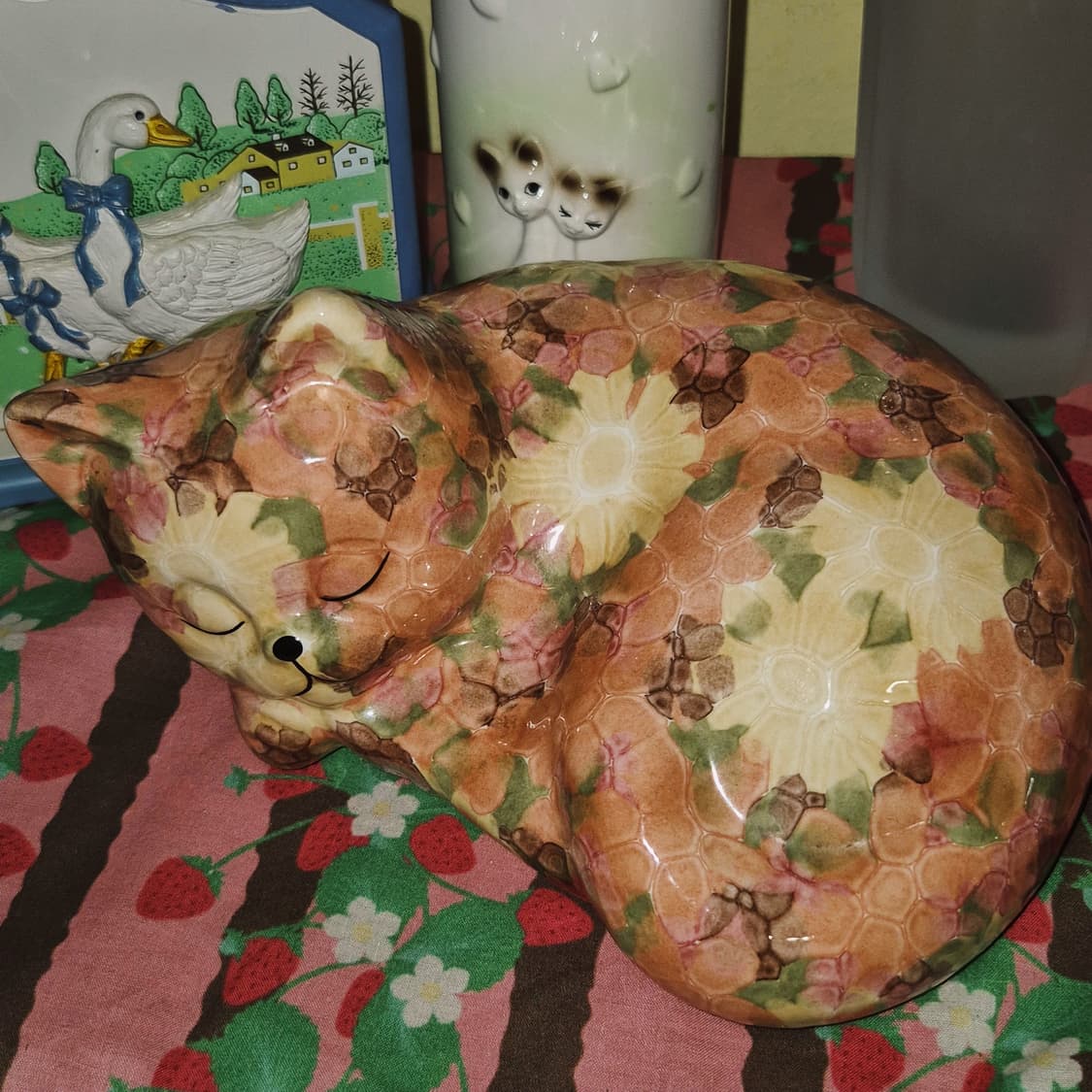 80s 영국 파크로즈 플로랄 고양이 피겨린 상품이미지6