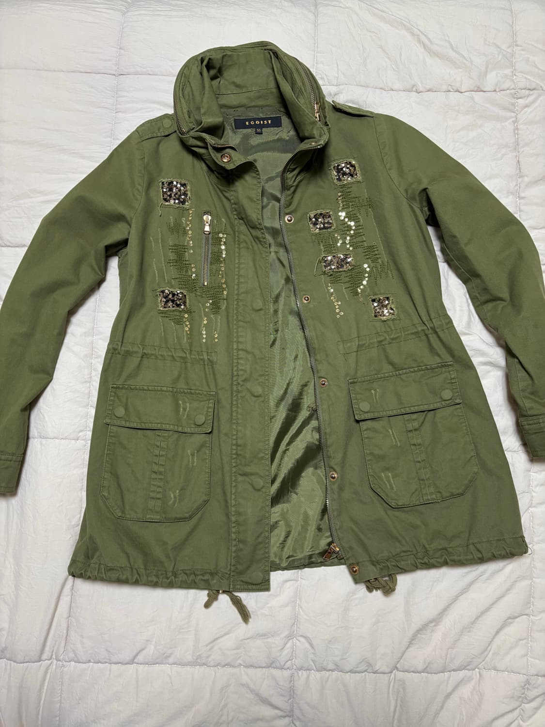 에고이스트 스팽글 자수 빈티지 야상 점퍼 상품이미지1