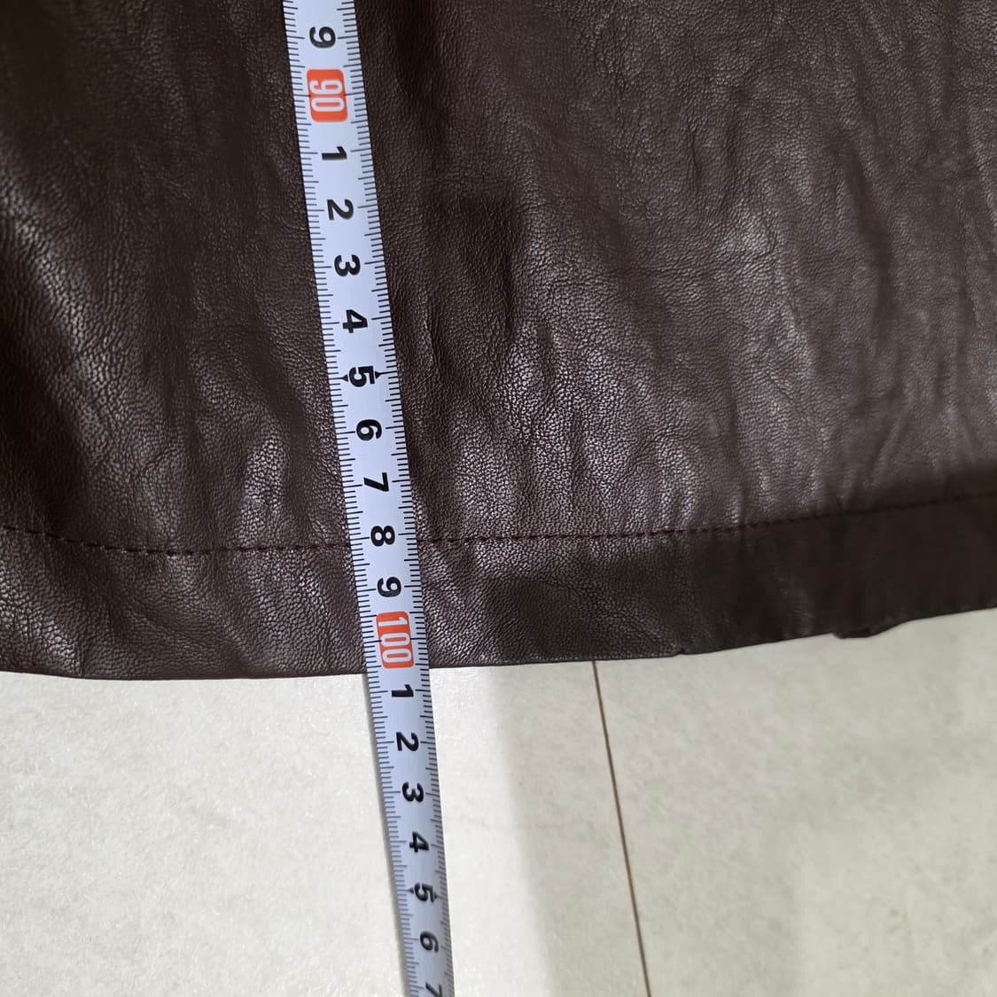 CelebShop 브라운 가죽 트렌치 코트 상품이미지7