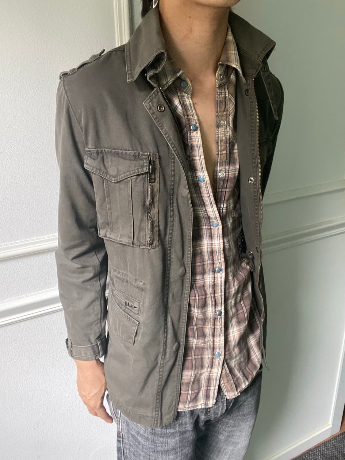 [Roushatee] Y2K Grunge Mood Buckle Jacke 상품이미지1