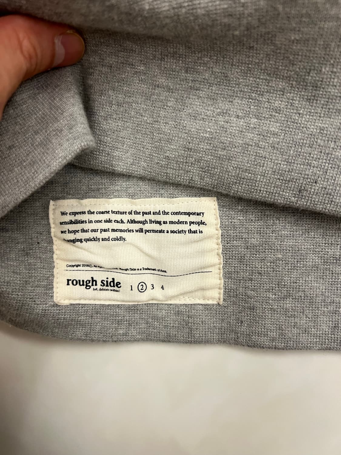 러프사이드 후드티 그레이 2사이즈 판매합니다 상품이미지3