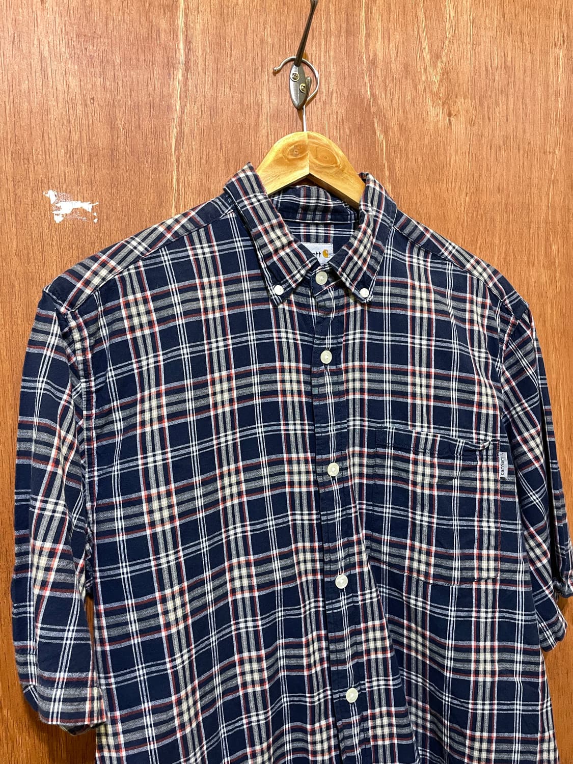 (M) Carhartt 칼하트 체크 반팔 셔츠 상품이미지2