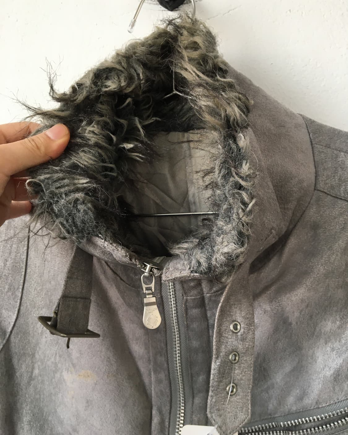 Fake fur trimming belted mustang 상품이미지5