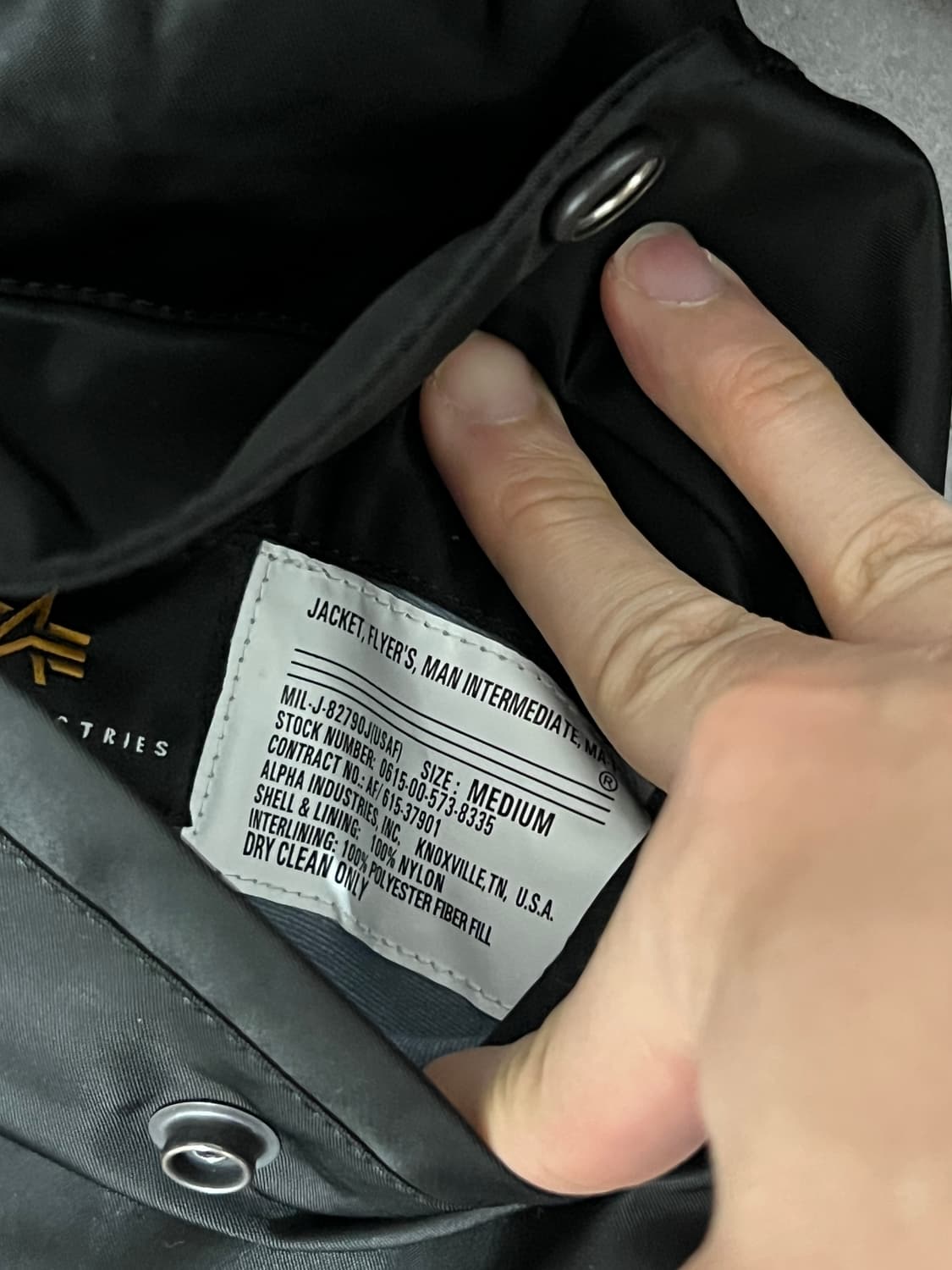 알파인더스트리 MA-1 블랙 (M) 상품이미지4