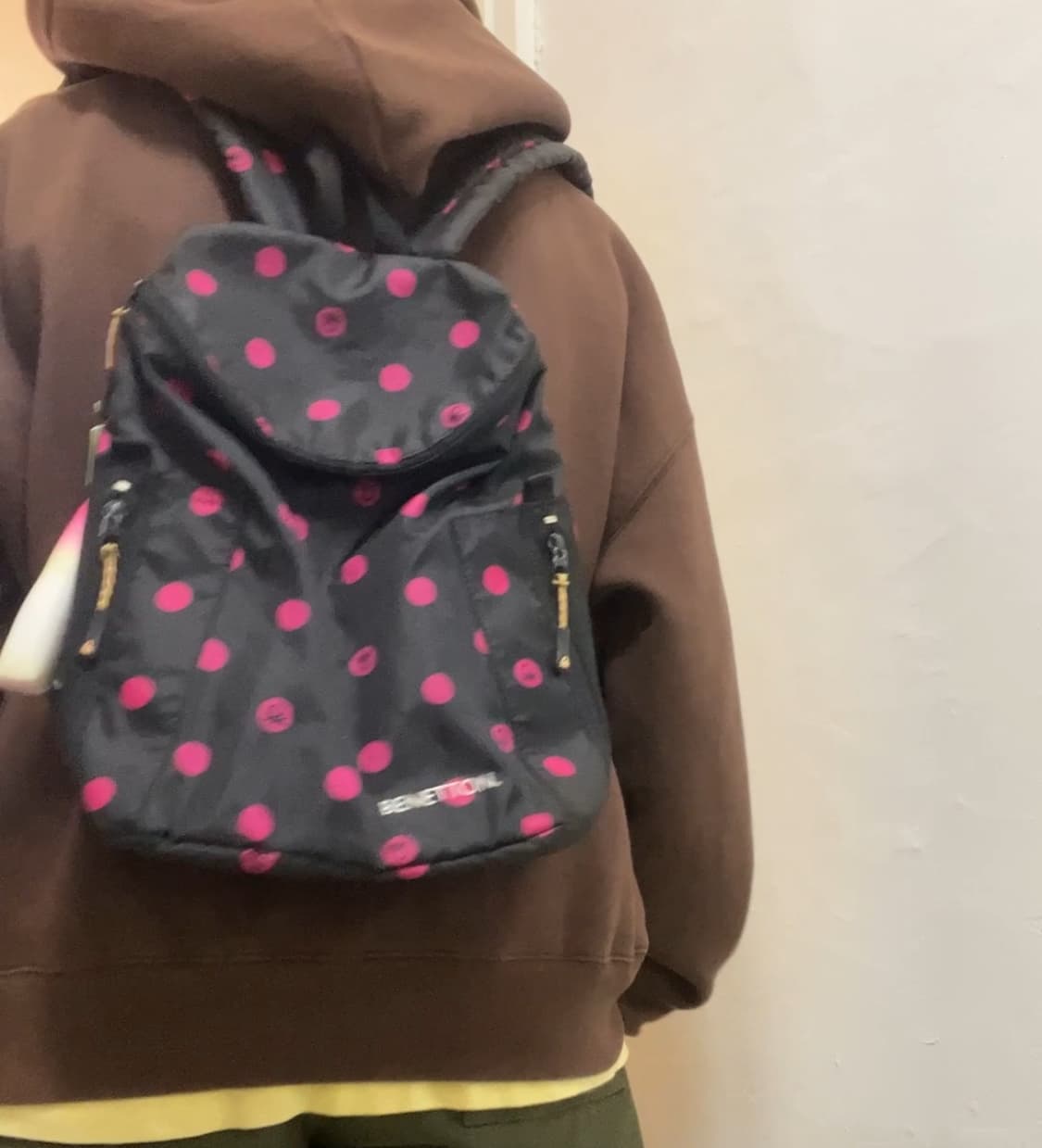 베네통 핫핑크 도트 백팩🎀 상품이미지2