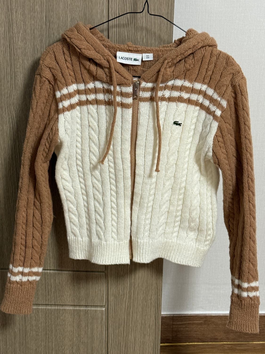 라코스테 케이블 니트 후드 집업 FR 38 상품이미지2