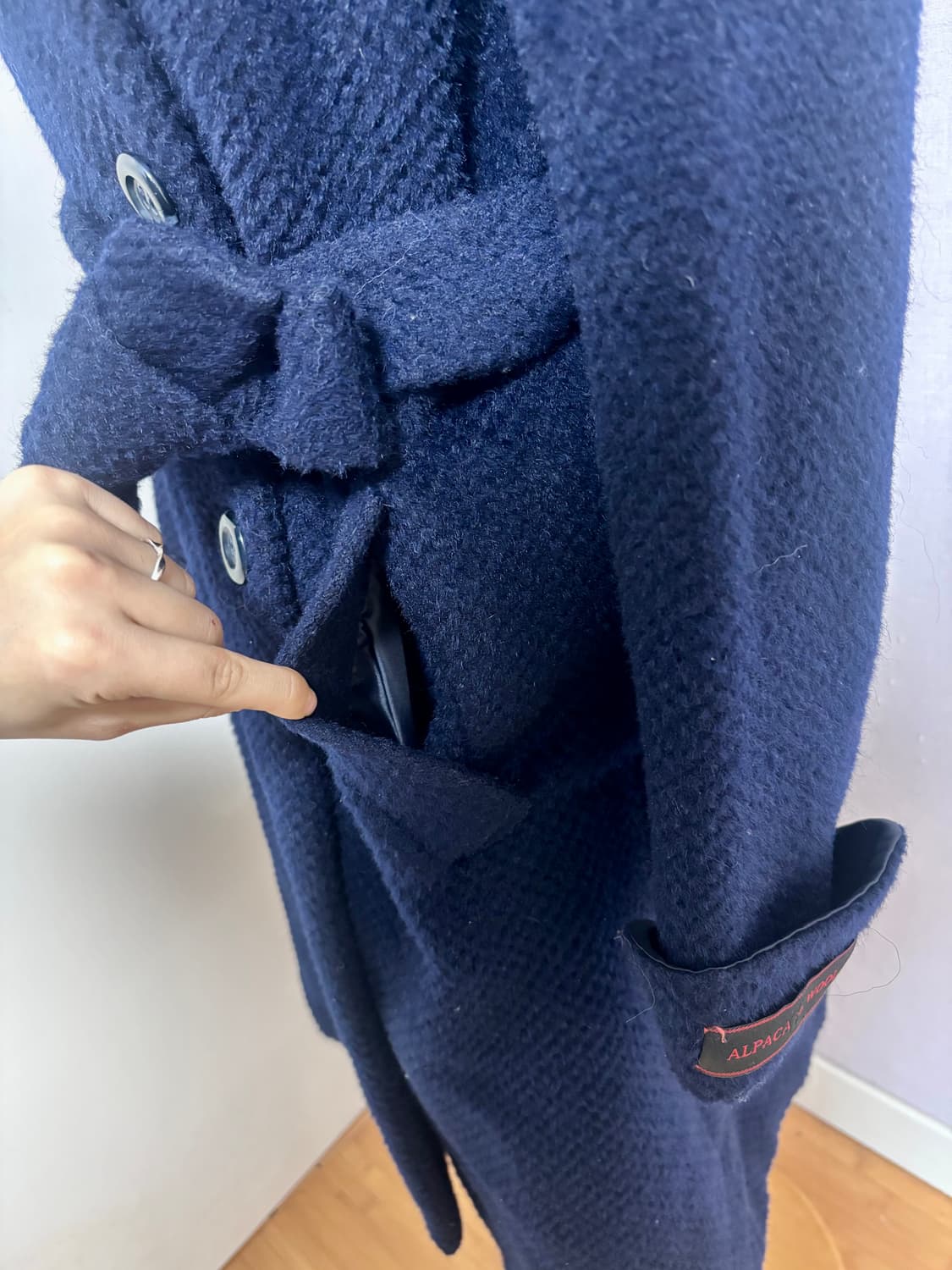 [무배] 리스트 네이비 벨티드 코트 울85% + 수리 알파카10% 상품이미지7