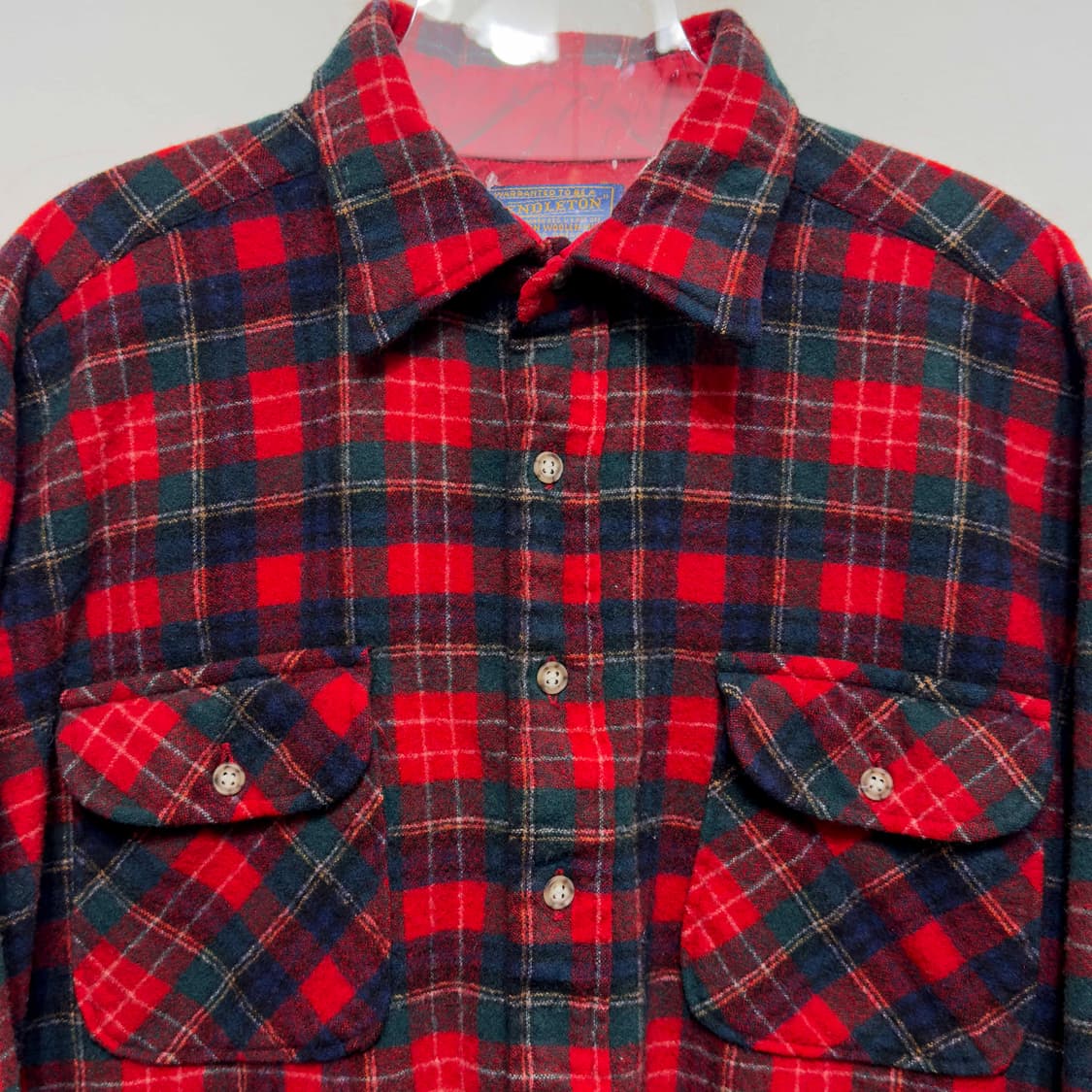 80s 펜들턴 버진울 체크 셔츠 USA 상품이미지2