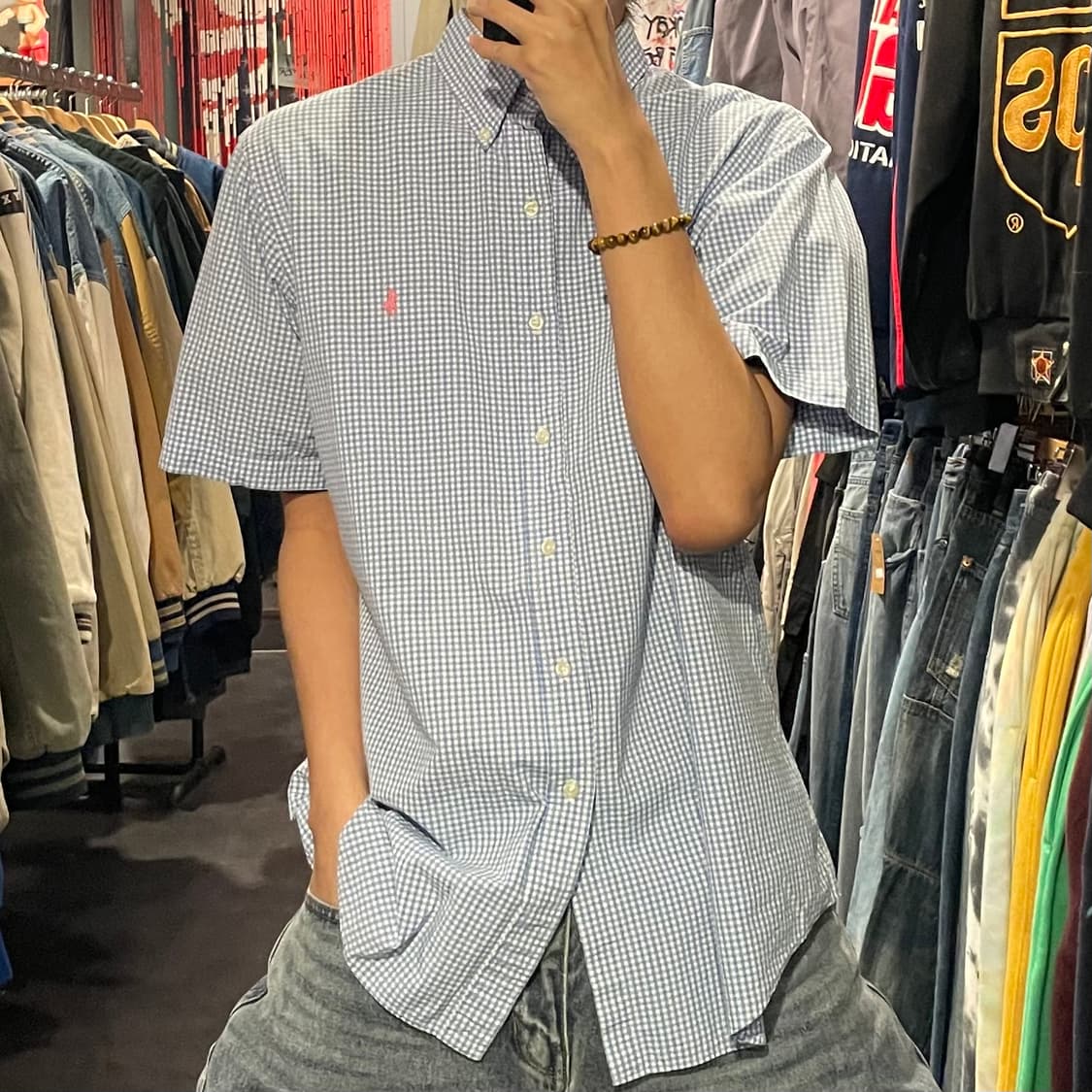 [IM] polo 폴로 체크 블루 반팔셔츠 상품이미지2