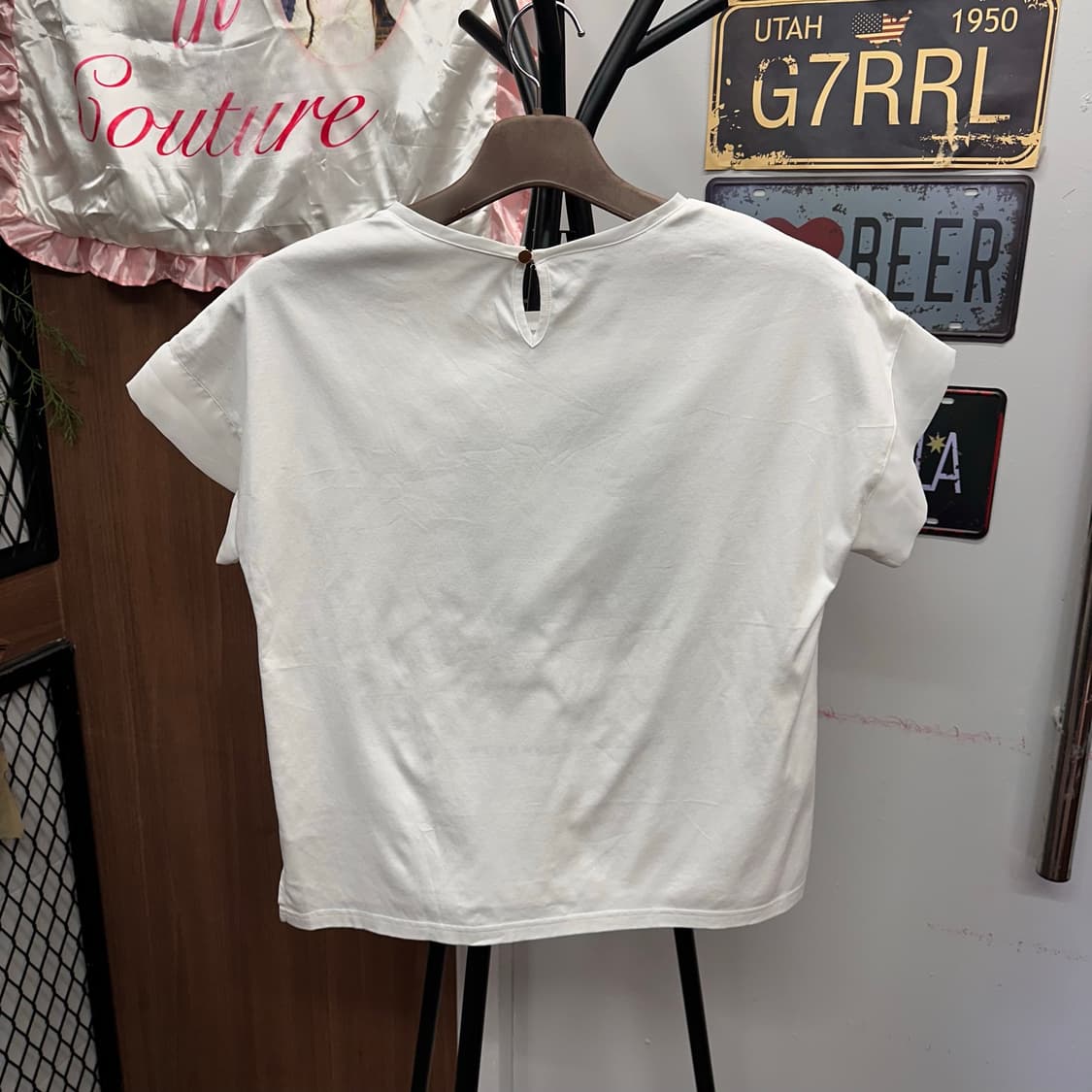 White Raglan Chiffon Sleeve Reprint T-Sh 상품이미지3
