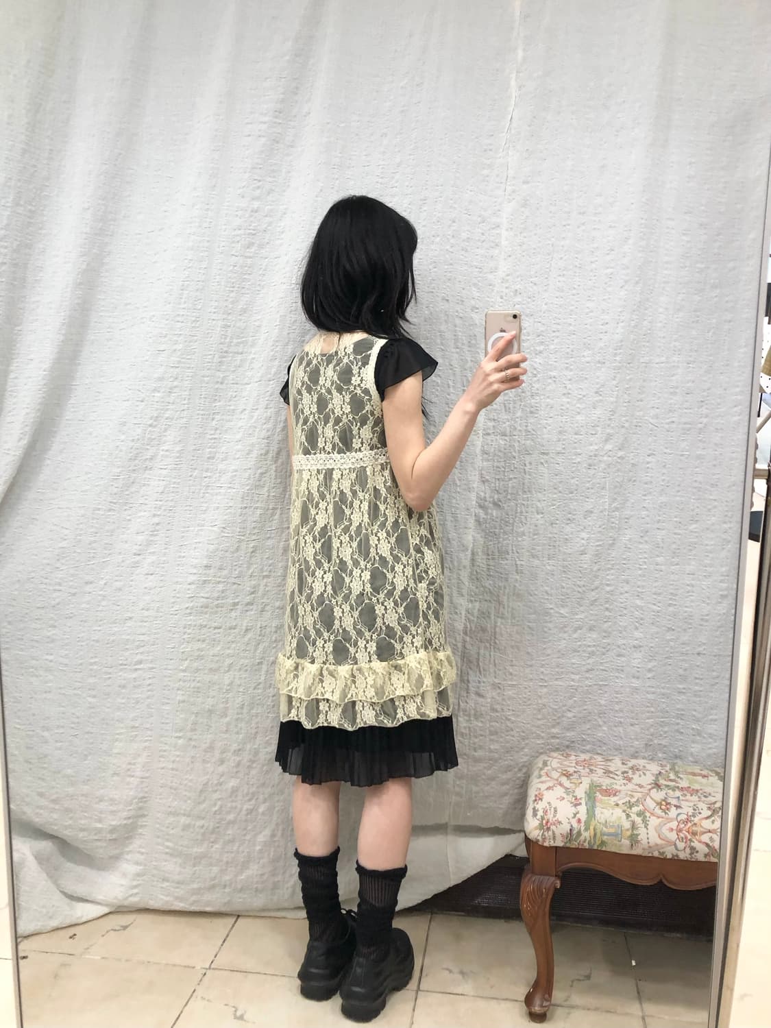 yellow lace vest 상품이미지3