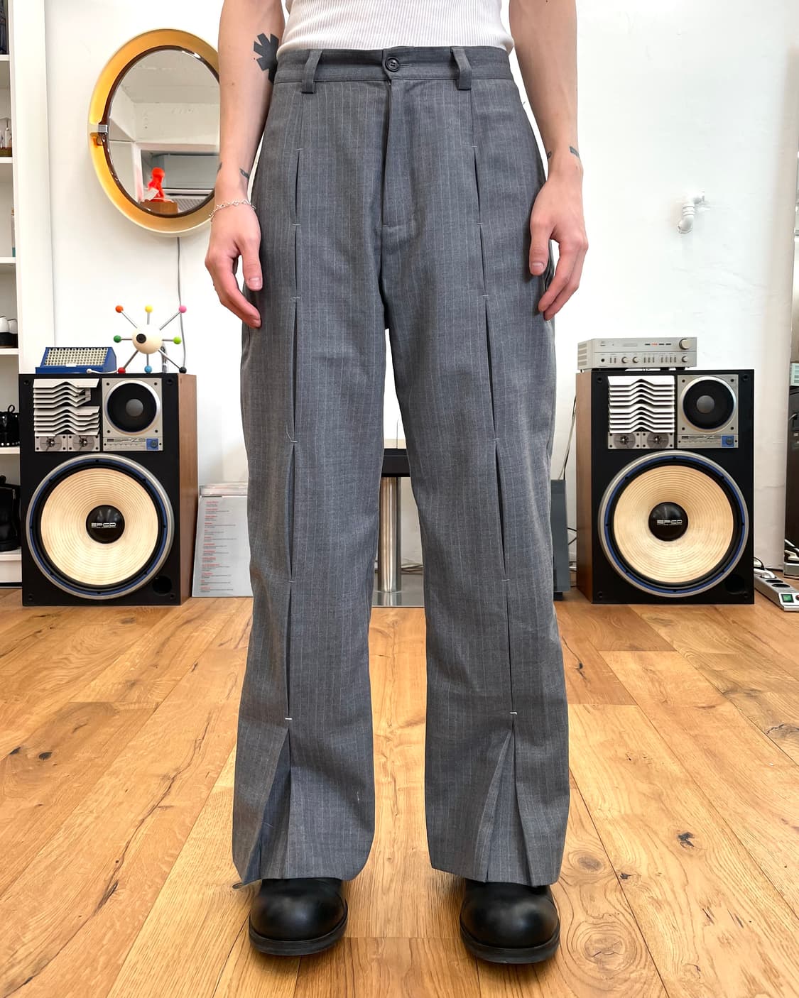 SODUK 스도쿠 스트라이프 슬랙스 팬츠 상품이미지1