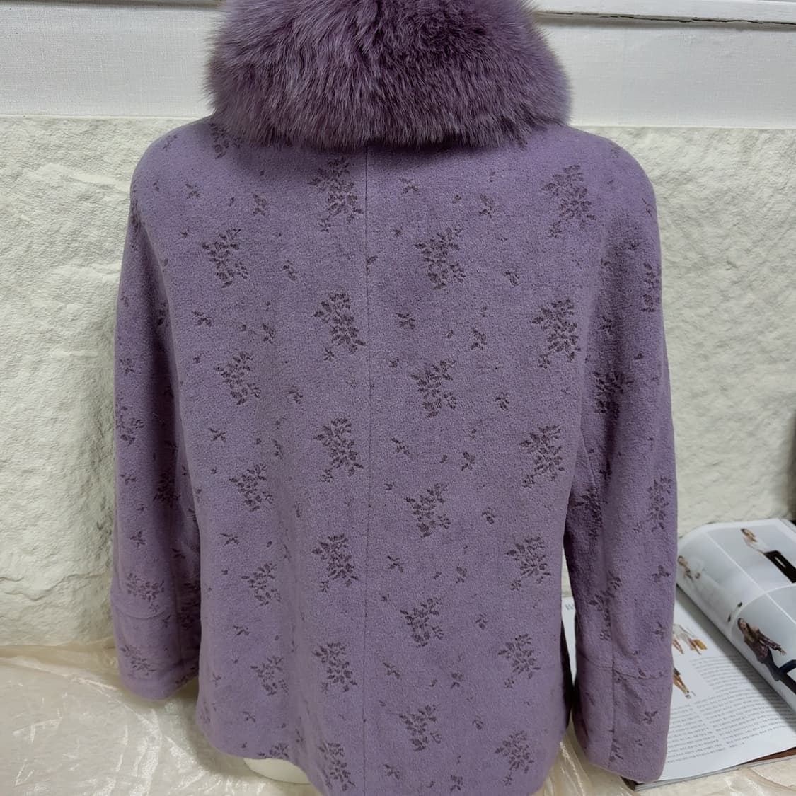 빈티지 여우털 큰카라 캐시미어 코트 상품이미지4