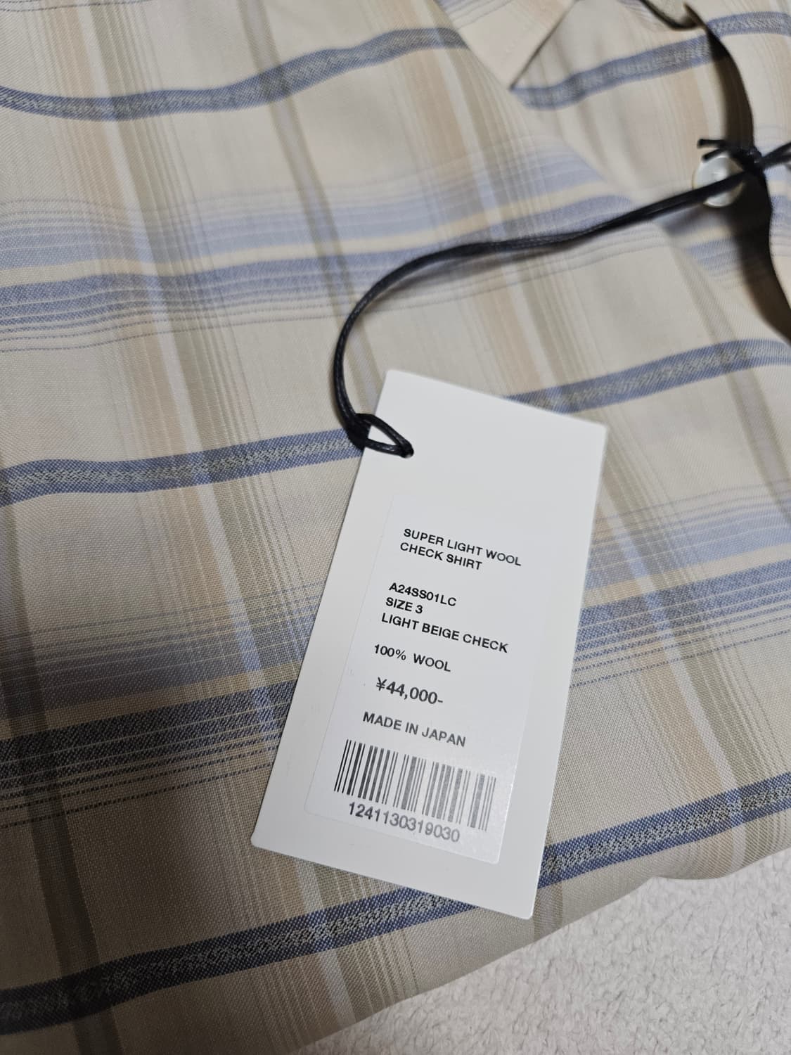 [3] 오라리 슈퍼라이트 울 체크셔츠 상품이미지2