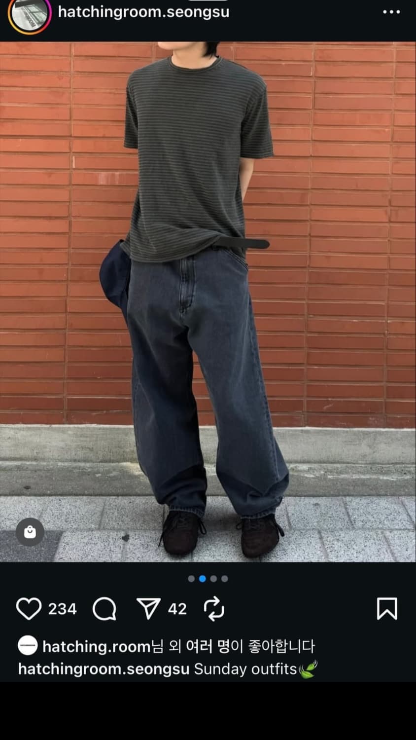 해칭룸 스트라이프 반팔 티 상품이미지2