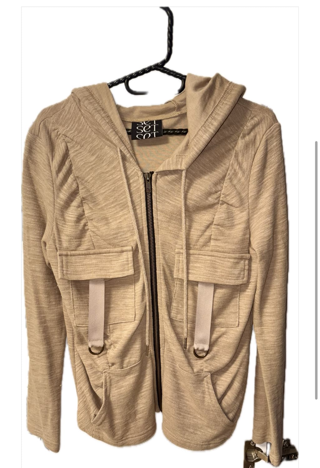 쎄쎄쎄 스프링 카고 후드 집업 베이지 M 상품이미지3