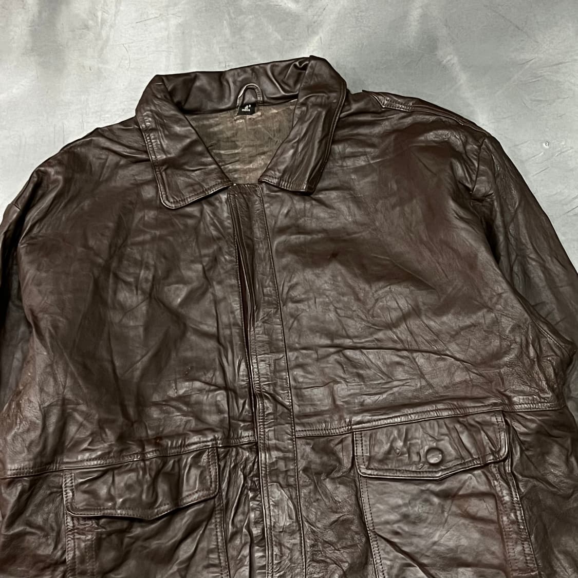  빈티지 레더 봄버 자켓 y15015 상품이미지3