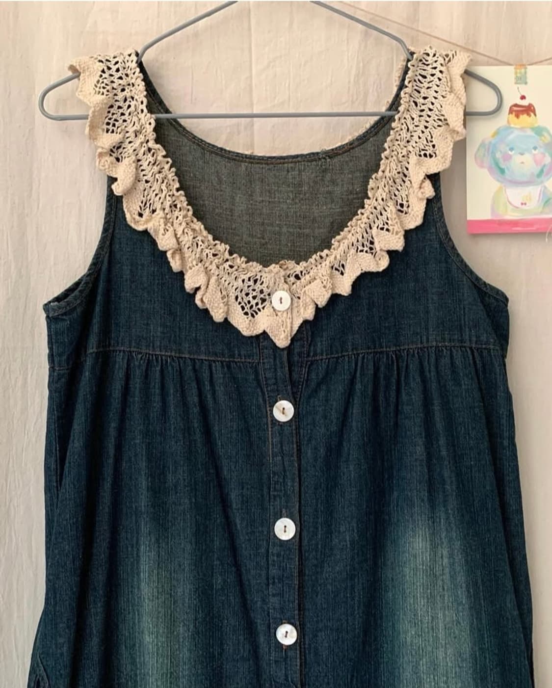 모리 크로쉐 데님 원피스 상품이미지2