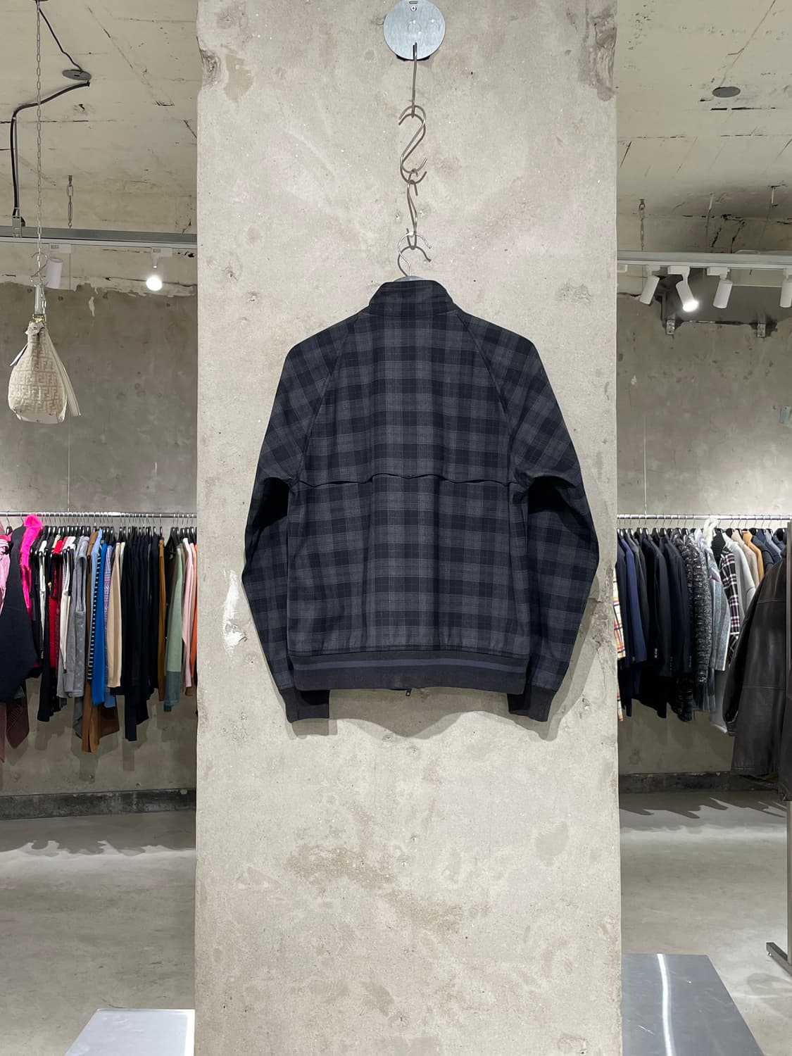 프레드 페리 블랙 앤 네이비 체크 헤링턴 자켓 상품이미지6