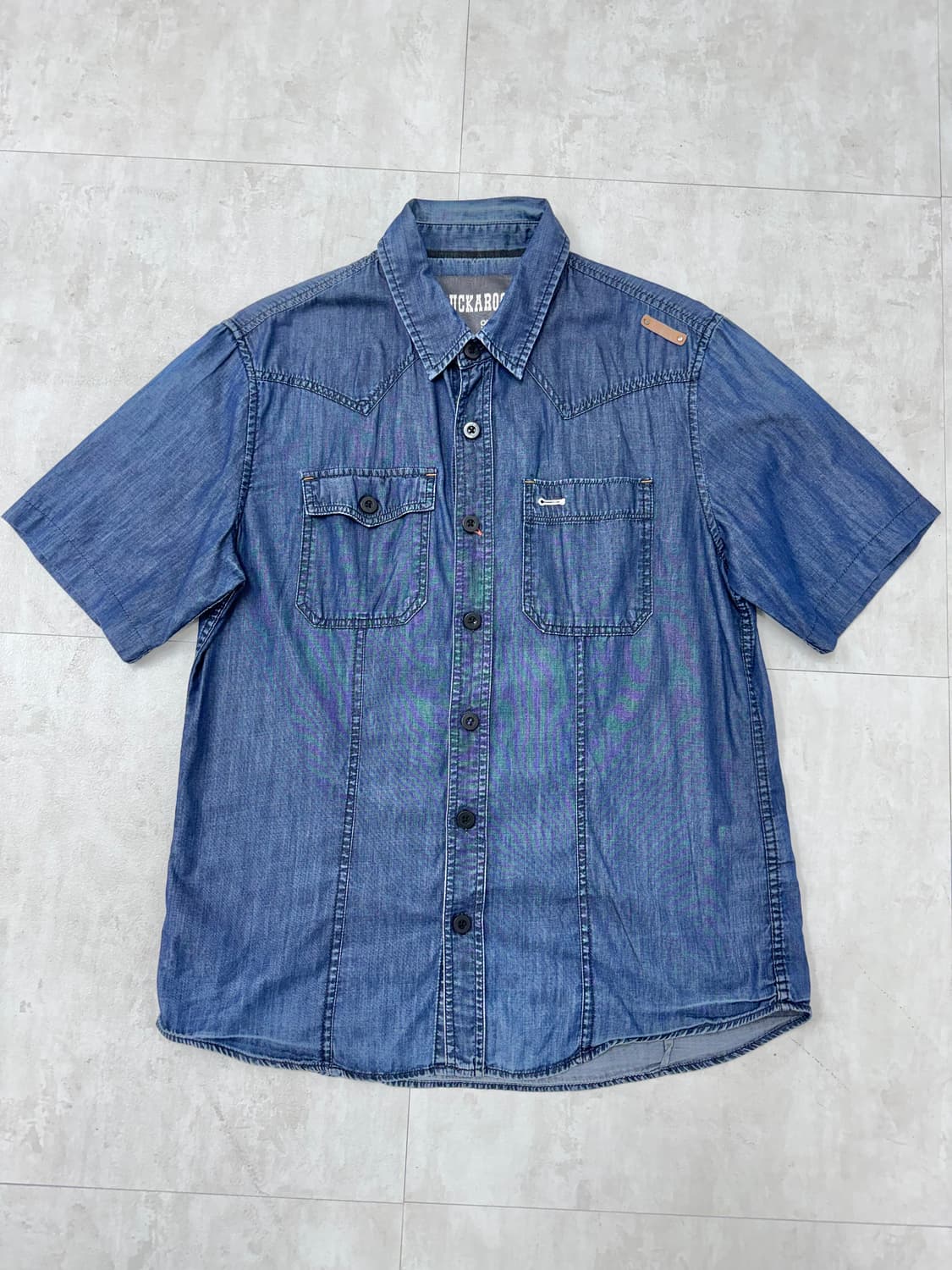 •BUCKAROO 데님 반팔 셔츠 워싱 셔츠 상품이미지1