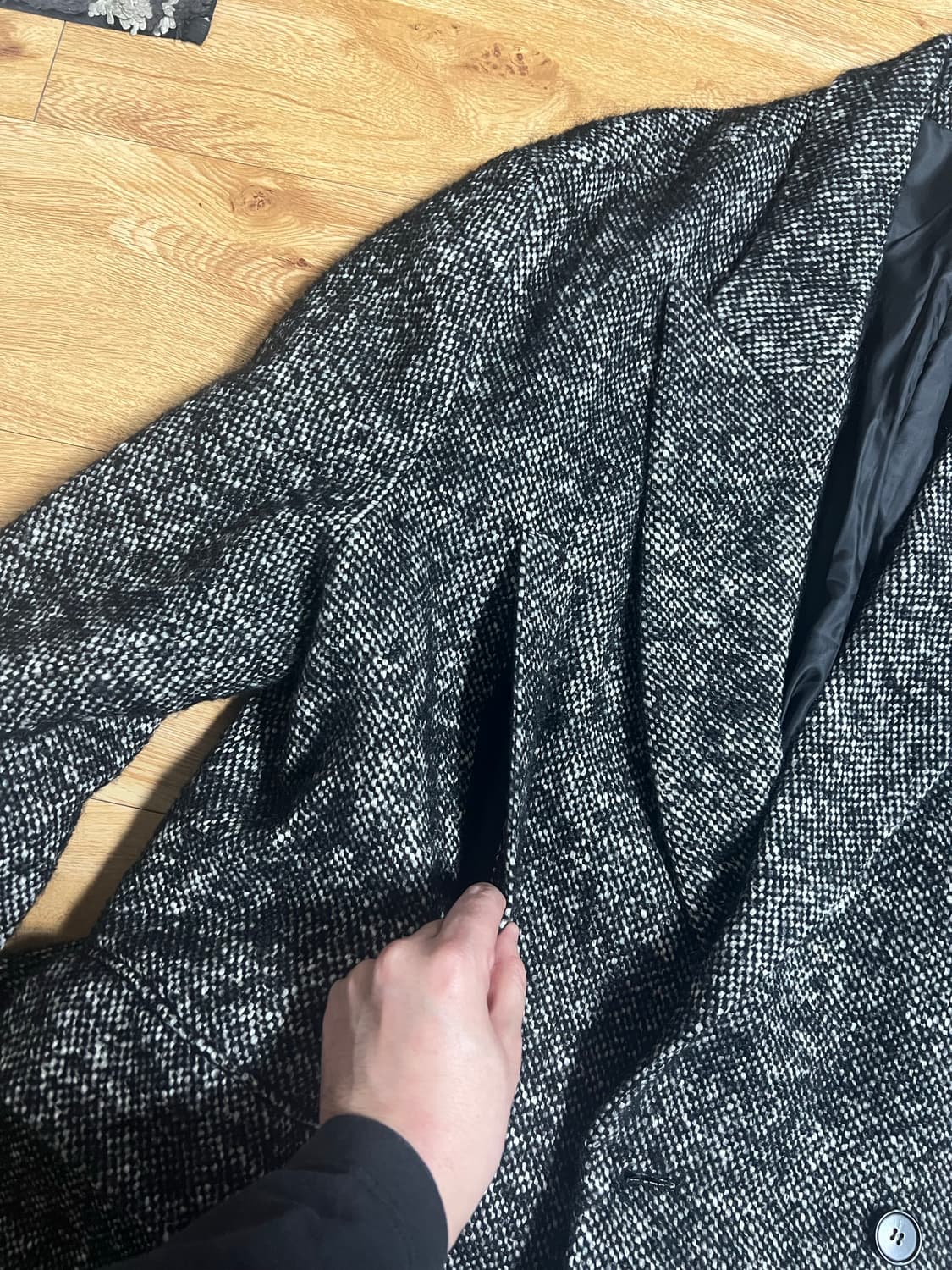 준지 패딩 모직 더블 코트 상품이미지2