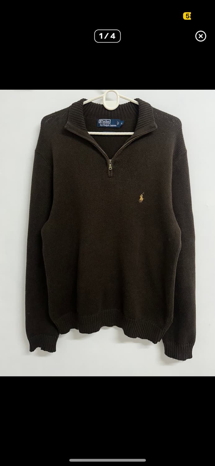 폴로 정품 브라운 니트 반집업 상품이미지2