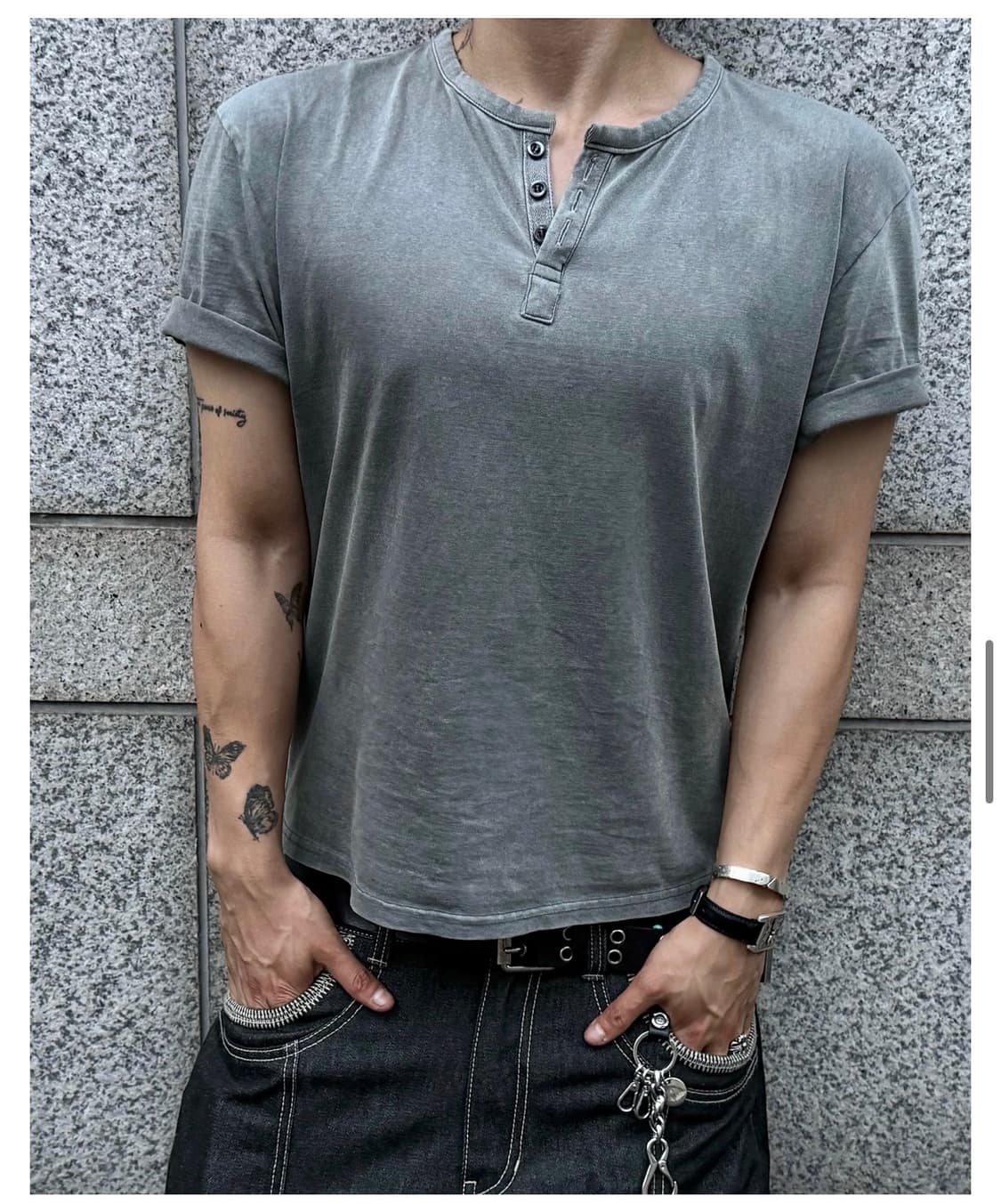 포그서비스 헨리넥 반팔 1사이즈 구매 상품이미지1