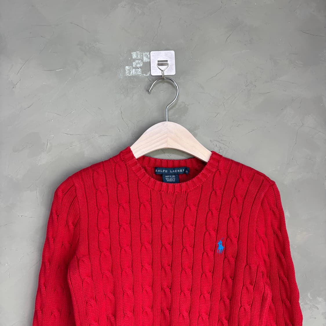 폴로 랄프로렌 꽈배기 니트 빨강 상품이미지2