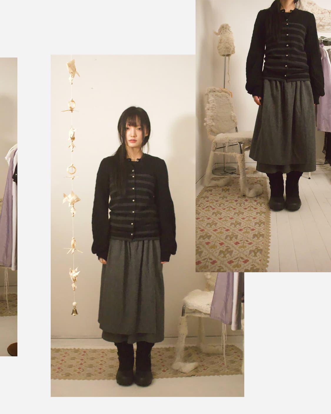 wool layerd prill skirt 상품이미지5