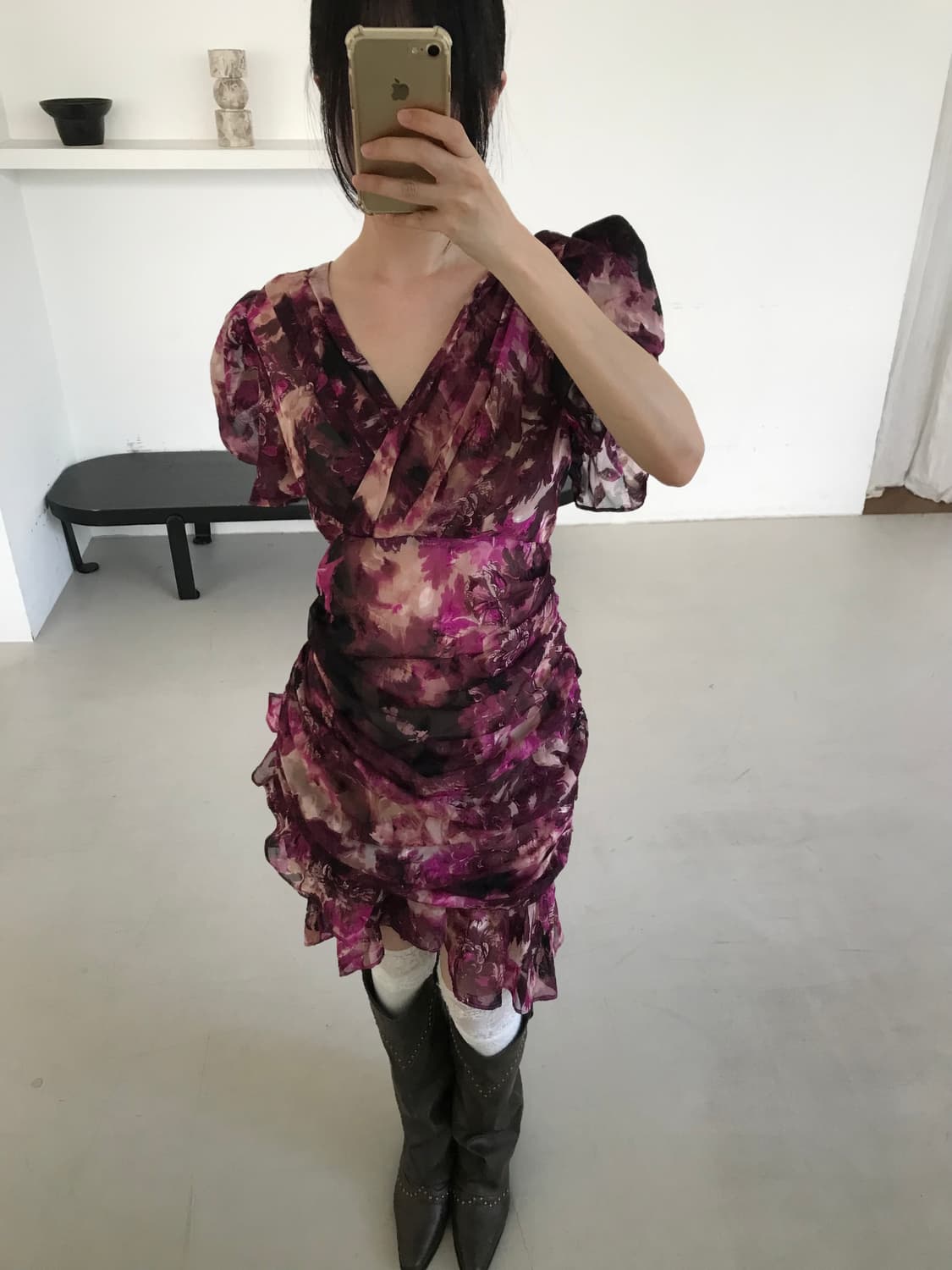 vintage drape shirring one-piece 상품이미지6